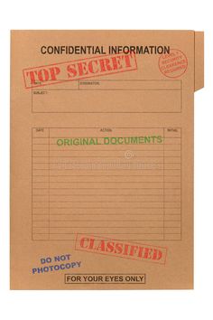 a brown envelope with red and green stamps on it that says,'top secret '