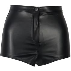 Leather Black Shorts, Hot Pants Outfit, Edgy Short Leather Bottoms, Black Short Pants, Black Leathwr Shorts, Disco Shorts, Shiny Shorts, Black Leather Edgy Shorts, Black Leather High-waisted Shorts