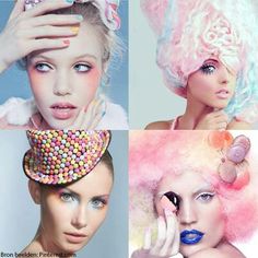 make up ideas Candy Photoshoot, Candy Girls, Candy Makeup, Candy Hair, Retro Looks, Unicorns And Mermaids, Art Costume, Candy Girl, Pink Sugar