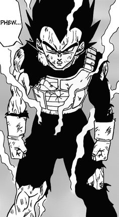 a black and white drawing of gohan from the dragon ball anime series, with an evil