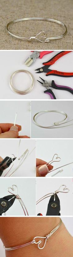 there are many different types of scissors and wire on the armbands that you can use to make bracelets