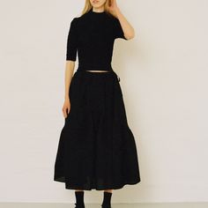 Gorgeous Full Skirt From The Iconic Cecilie Bahnsen. Perfect Brand New Condition With Tags. No Longer Available Online. Original Price $1,075 Uk Size 10 Fits Us Size 6 #Ceciliebahnsen #Therow #Cottage #Maxiskirt #Designer Chic Fitted Tiered Wrap Skirt, Chic Black Tiered Wrap Skirt, Elegant Black Ruffled Wrap Skirt, Black Tiered Wrap Skirt In Relaxed Fit, Cecilie Bahnsen, Flower Skirt, Polka Dot Skirt, Dot Skirt, Mesh Skirt