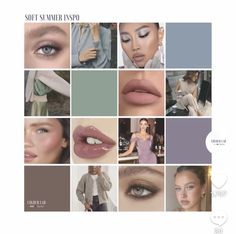 Soft Summer Ethereal, Light Summer Hair Color Palette, Soft Summer Examples, Soft Summer Makeup Looks, Soft Summer Colour Palette, Soft Summer Celebrities, Estate Soft, Bedroom Palette