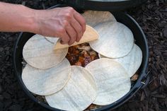 How to Make Dutch Oven Chicken Enchilada Pie | OARS Chicken Enchilada Pie Recipe, Dutch Oven Recipe, Enchilada Pie, Camping Food Ideas, Dutch Oven Chicken, Oven Recipe