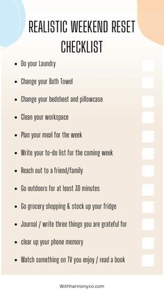 Perfect Weekend Routine, Productive Weekend Routine, Mum Organisation, Weekend Checklist, Sunday Habits, Weekly Habits, Weekly Reset, Weekend Routine, Productive Weekend