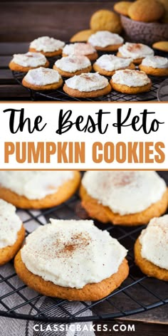 how to make pumpkin cookies on a cooling rack with the words, how to make pumpkin cookies