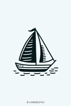 Simple Cool Drawing Ideas, Sailboat Easy Drawing Ideas For Beginners, Drawing Ideas For Beginners, Cool Easy Drawings, Easy Drawing Ideas, Easy Flowers, Cool Drawing, Summer Pics, Easy To Draw, Fish Drawings