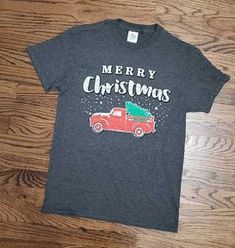 Merry christmas truck t-shirt Truck Shirts, Merry Christmas Vintage, Rose Boutique, Christmas Truck, Vintage Truck, Online Boutiques, Vintage Christmas, Screen Printing, Merry Christmas