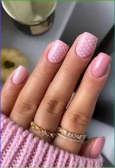 On the search for winter nail ideas and want to know the hottest winter nails 2024 trends? You’ll love this list of stylish nails with a simple aesthetic and chic designs/colors that are on-trend for the new year! Short Pink Nails, Dot Nail Designs, Unghie Sfumate, Pink Gel Nails, Cute Spring Nails, Polka Dot Nails, Dots Nails, Cute Gel Nails