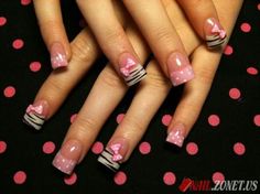 Pretty in pink! Marian Art, 2000s Nails, Nails Tech, Gyaru Nails, Nail Artwork, Sweet Nails, Zebra Nails