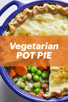 there is a pot pie with peas and carrots in it