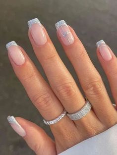 Nail Inspo Bling, Christmas Nails Simple, Bling Mirror, Christmas Nail Inspo, Nails After Acrylics, Stylish Nails Designs, Summery Nails, Girly Acrylic Nails