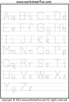 the alphabet worksheet for children to learn how to write and draw letters with numbers