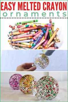 an easy melted crayon ornament craft for kids to make and decorate