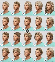 many different hairs styles for males in the style of an adult male with blonde hair