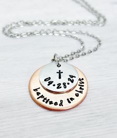 Baptized in Christ Necklace, Baptism, Baptized Necklace, Teen Baptism Necklaces, Adult Baptism Gift, Women Baptism Necklaces, Baptism Gift - Etsy Personalized Spiritual Necklace For Baptism, Spiritual Personalized Necklace For Baptism, Necklace Teen, Baptism Necklace, Adult Baptism Gifts, Adult Baptism, Baptism Gifts, Gifts For Adults, Hercules