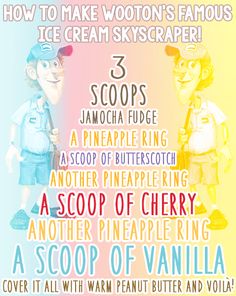 a poster with the words how to make voodoo's famous ice cream skyscaper