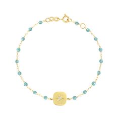 Petite Moon Classic Gigi Aqua diamond bracelet, Yellow Gold, 6.7" – Gigi Clozeau - Jewelry Sparkling Diamond, Sparkle Diamonds, Diamond Bracelet, Yellow Gold, Moon, Bracelet, Yellow, Gold