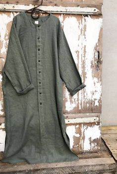 Buttoned Linen Kaftan Kaftan Robe with Buttons Button Up Man | Etsy Casual Long Sleeve Kaftan For Loungewear, Long Sleeve Summer Kurta With Buttons, Summer Long Sleeve Kurta With Buttons, Casual Long Sleeve Linen Kaftan, Summer Linen Kurta With Relaxed Fit, Casual Linen Kurta With Relaxed Fit, Relaxed Fit Long Sleeve Linen Kurta, Spring Linen Kurta With Relaxed Fit, Casual Linen Kurta Tunic