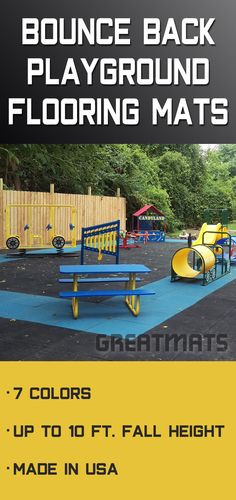 an advertisement for bounce back playground mats