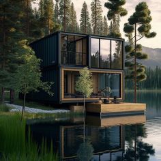 an artist's rendering of a floating house