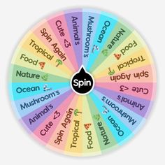 a spinning wheel with the words spin written in different languages and numbers on each side