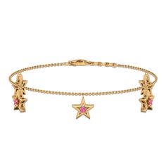 Product Details Celebrate the celestial charm of our Star Chain Charm Bracelet. Its charming star-shaped pendant is adorned with sparkling Pink Sapphires, adding a touch of heavenly enchantment to your wrist. This bracelet exudes understated grace and features a secure, adjustable lobster clasp for convenience. Whether worn alone or layered with other bracelet, the Pink Sapphire Bracelet is a brilliant accessory that shines brightly in any ensemble. Product Information SKU SHP-BRACELET0621104747 Star Charm Bracelet, Chain Charm Bracelet, Preppy Jewelry, Star Chain, Sapphire Bracelet, Jewelry Lookbook, Yellow Gold Bracelet, Cute Bracelets, Pink Bracelet