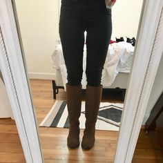 The Perfect Tall Brown Boot For Jeans Or Dresses. Really Hug To Your Leg Which I Love Because There’s No Gaps. Tall Brown Boots, Brown Suede Boots, Suede Boots, Brown Suede, Brown Boots, Shoes Heels Boots, Shoes Women Heels, Heeled Boots, Shoes Heels