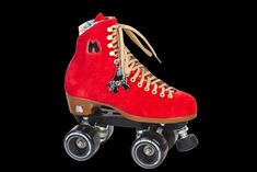 Poppy Red suede high top roller skates can be used for indoor or outdoor skating. All Lolly Roller Skates come with Moxi Gummy Wheels and an adjustable toe stop.  Moxi Lolly Poppy Skates are a lifestyle skate, designed for recreation and street skating. The soft leather boot breaks in quickly with minimal discomfort an Street Skating, Outdoor Skating, Soft Leather Boots, Bright Winter, Poppy Red, Roller Skates, Leather Boot, Suede Material, Danner Mountain Light Boot