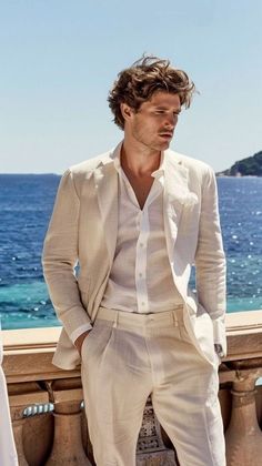 #outfit #outfitoftheday #outfitideas #outfits #outfitinspo #outfitsbacktoschool #outfitstyle #winteroutfit #y2koutfit #falloutfit Summer Suit Men Wedding, Summer Linen Suits For Men, Wedding Suits Men Summer, Men’s Summer Linen Suit, Linen Suits For Men Wedding, Linen Groom Suit, Men Summer Suit, Tan Linen Suit