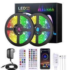 the kit includes two remote controls, an appliance and led strip lights for home theater