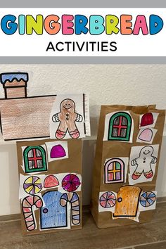 paper bag gingerbread activities for kids to do with the gingerbread house and other crafts