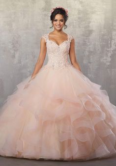 Vizcaya by Mori Lee - 89177 Beaded Lace V-neck Tulle Ballgown Turquoise Quinceanera Dresses, Mori Lee Quinceanera Dresses, Tulle Ballgown, Quinceñera Dresses, Quinceanera Dresses Pink, Pretty Quinceanera Dresses, Quinceanera Dress