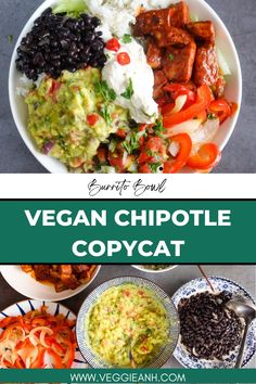 vegan chipotle copycat recipe with text overlay