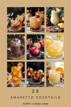 the cover of 25 amarretto cocktails