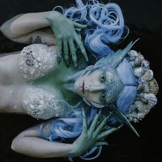 Mermaid Creature, Shell Headpiece, Sfx Makeup Artist, Doing Makeup, Drag Make-up, Water Fairy, Water Nymphs