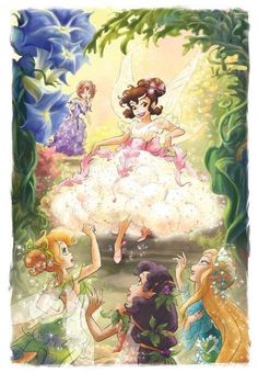 the princess and her friends are all dressed up in fairy costumes