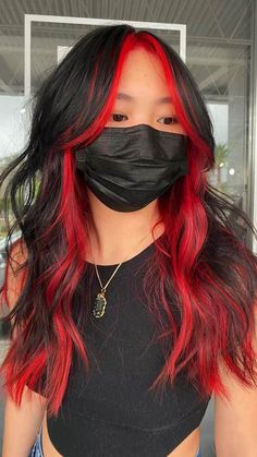 Underdye Hair, Split Dyed Hair, Black Hair Dye, Dyed Red Hair