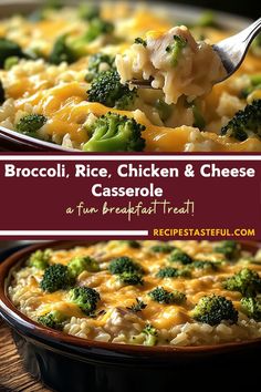 Broccoli, Rice, Chicken & Cheese Casserole is a comforting, one-dish meal that’s perfect for busy weeknights. Tender chicken, nutritious broccoli, and fluffy rice are baked together in a creamy cheese sauce, creating a rich, savory casserole the whole family will love. It’s easy to make, filling, and can be customized with your favorite seasonings or extra veggies! Healthy Rice Dishes Easy Dinners, Rice Casserole Recipes Side Dishes, Rice Meals Dinners, Broccoli Rice Chicken, Rice Broccoli Casserole, Ground Beef Rice Casserole, Beef Rice Casserole, Chicken Cheese Casserole, Savory Casserole