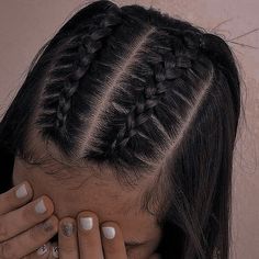 Cute Dutch Braid Ideas, Two Front Braid Hairstyles, 4th Of July Hairstyles For Long Hair, Cute Hair Looks For Long Hair, Cute French Braid Hairstyles Short Hair, 2 Dutch Braids Half Up Half Down, Half Down Half Braided Hair, Tight Braids For White Women, 2 Braids Into A Ponytail