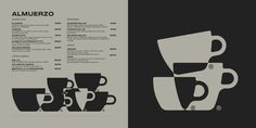 the menu is designed to look like coffee cups