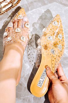 Rose Gold Flats, Mule Flats, Fancy Heels, Nude Flats, Pointy Toe Shoes, Black Platform Sandals, Rhinestone Flats, Cute Heels, Beautiful Boots