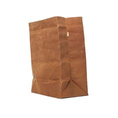 a brown paper bag on a white background