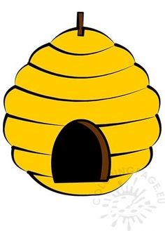 a yellow beehive with a brown roof