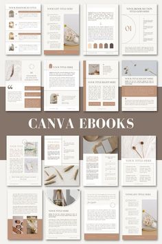 an open book with photos and text on it, including the title canva ebooks