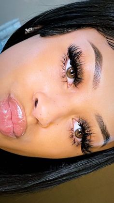 Baby Doll Lash Extensions, Lash Extensions Styles Black Women, Doll Eye Lash, Baddie Lashes, Insta Baddie Makeup