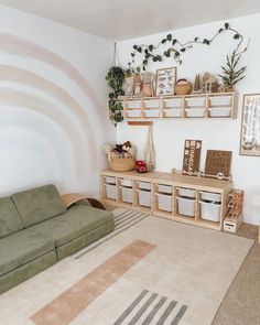 a living room filled with furniture and decor