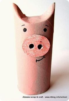 a paper roll with a pig face on it