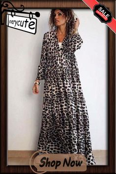 Leopard Print Dress Bohemian Style Dress Bohemian Style Dresses, Dress Bohemian, Leopard Print Dress, Color Pick, Bohemian Dress, Fabric Names, Style Dress, Types Of Collars, Bohemian Style