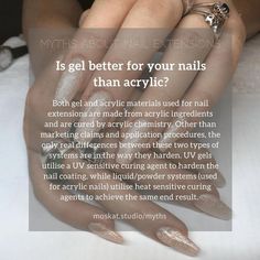 Difference Between Gel And Acrylic Nails, Nails Knowledge, Nail Advertising Ideas, Nail Content Ideas, Nails Education, Nail Facts, Nail Technician Quotes, Nail Quotes Funny, Studio Library